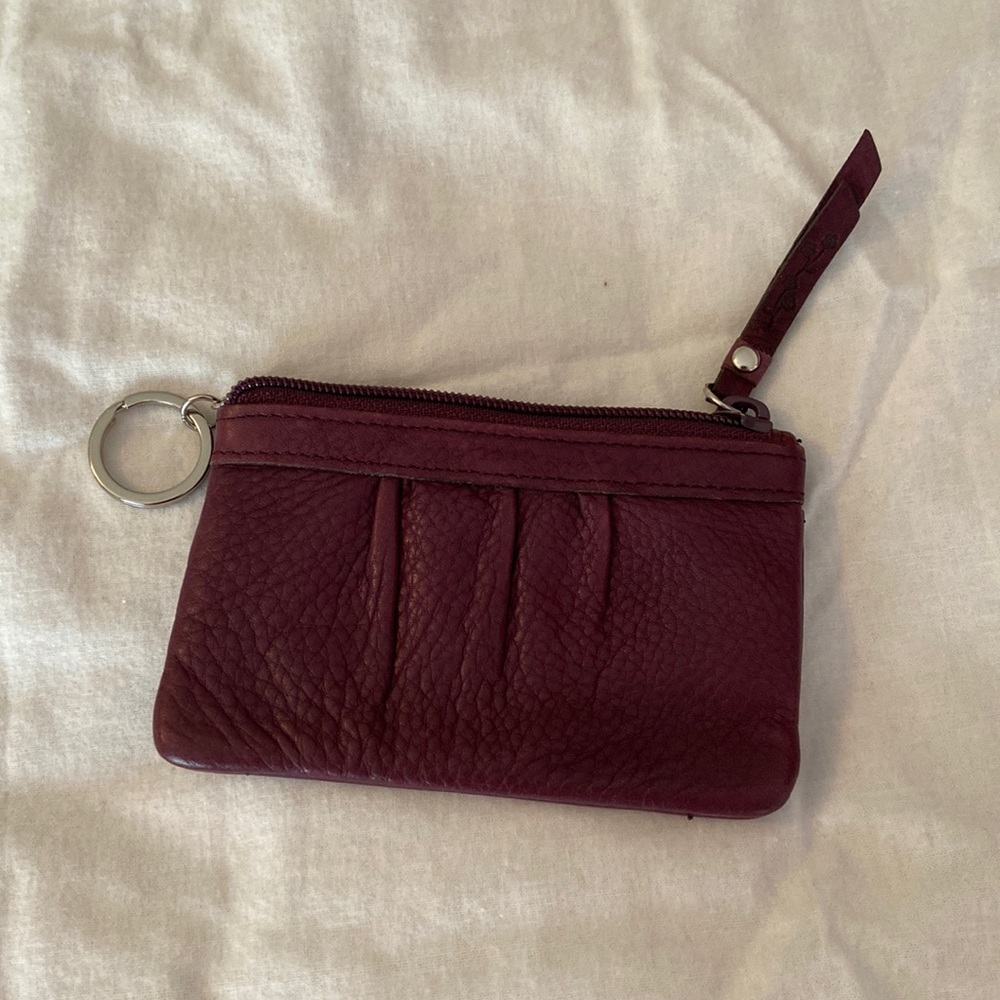 Purple leather change purse